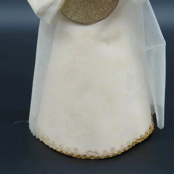 Vintage 8” Angel Rubber Face Tree Christmas Topper Kitschy - Picture 3 of 6